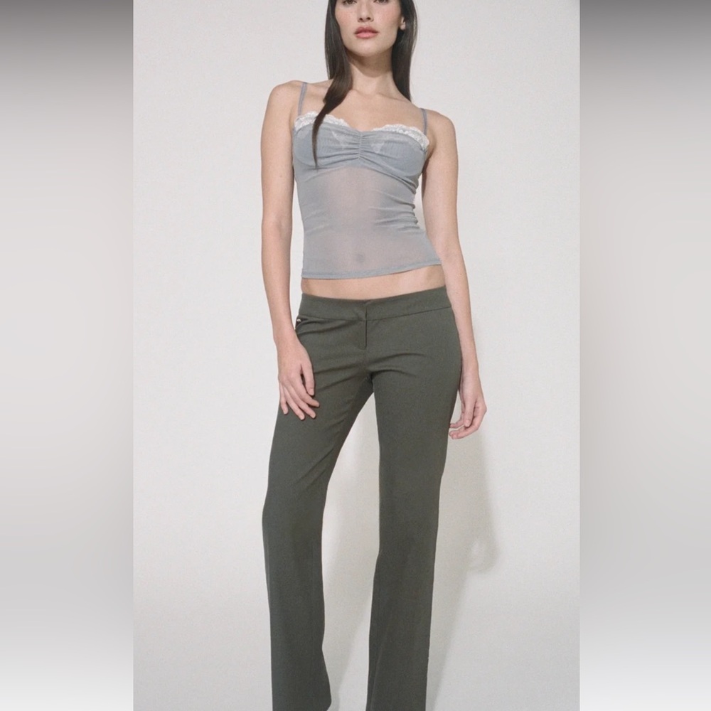 Miaou Pax Pant low rise dark green